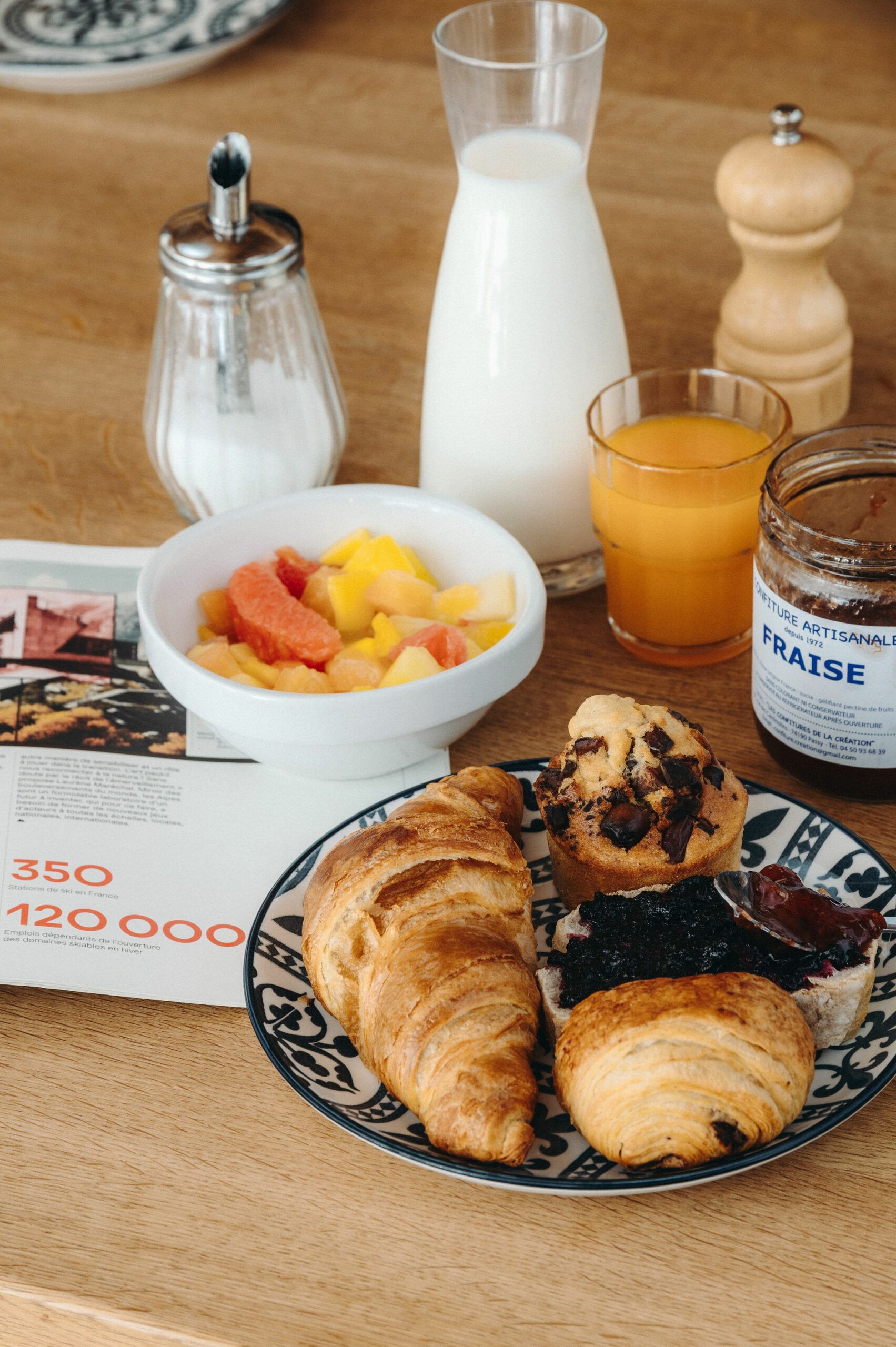 petit déjeuner à l'hotel des 2 Gare à saint gervais